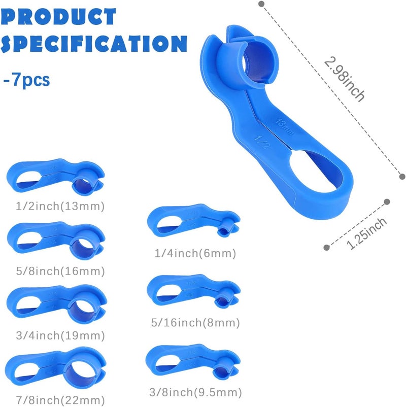 Junecarp 7PCS Fuel Line Disconnect Tool Set - 1/4 5/16 3/8 1/2 5/8 3/4 7/8 Inch Fuel Line Removal Tool Compatible with GM Ford More Vehicles - New Upgrade AC Line Disconnect Tool Kit - Image 2